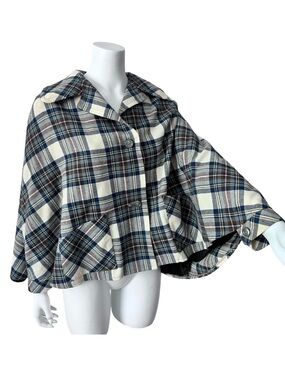 Vintage British Wool Plaid Cape | Pure New Wool | Archie Brown & Son of Bermuda